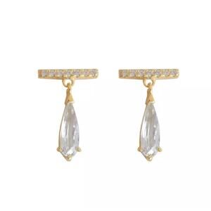 Josie Crystal Teardrop Dainty Gold Earrings